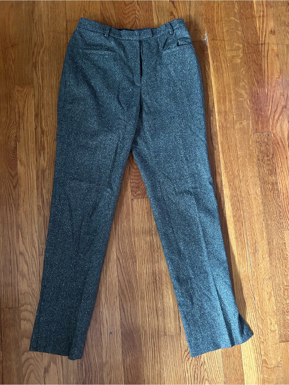 Peserico Made in Italy Charcoal Tweed Tailored Pants Size 42